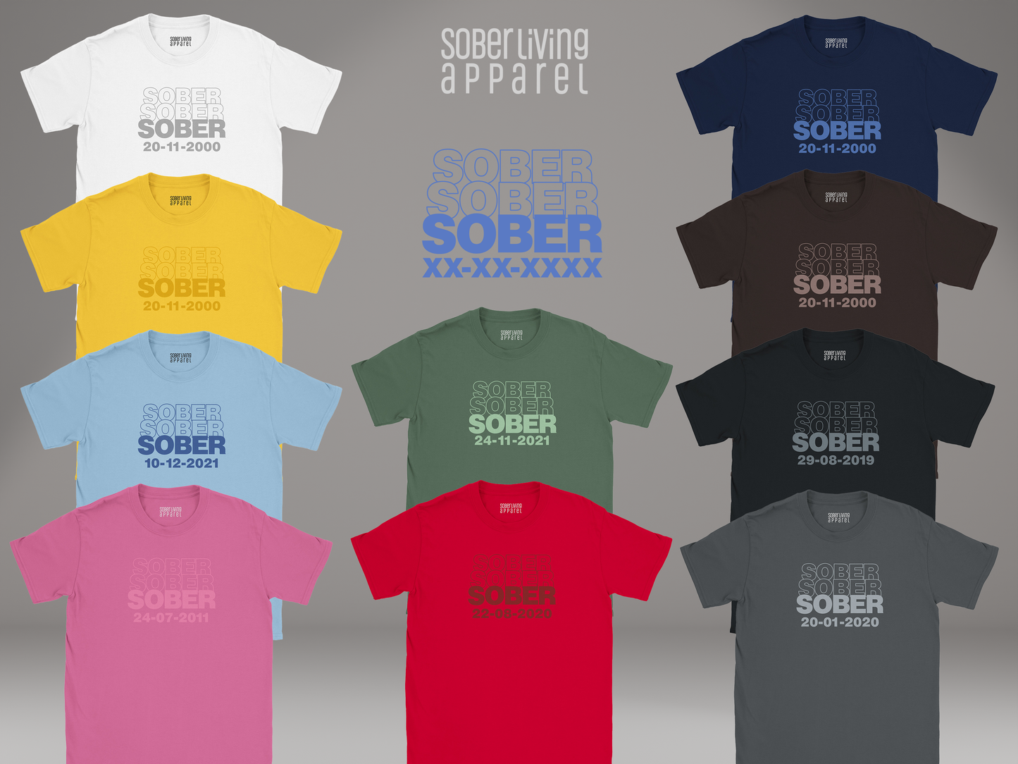 Custom Date Sobriety T-Shirt – Sober Repeat Design