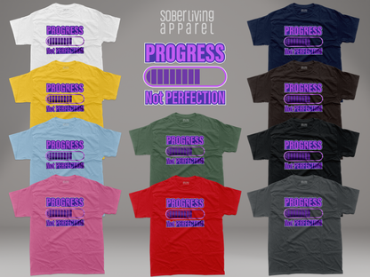 Progress Not Perfection (Purple) Sober T-Shirt