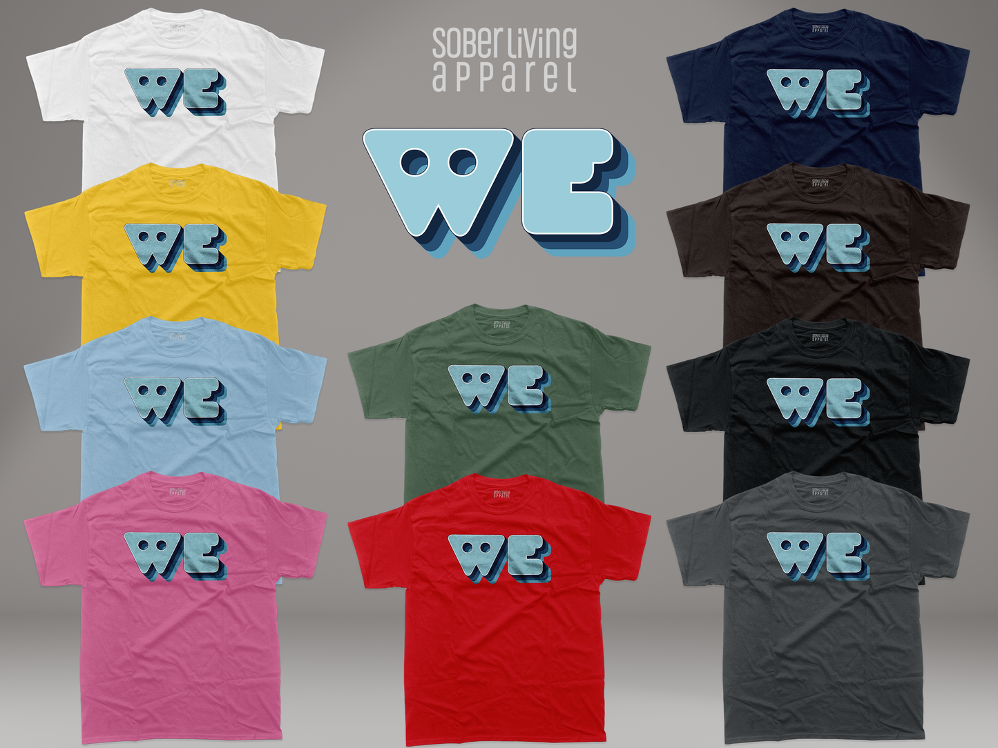 WE (Blues) Sober Blue Retro Recovery T-Shirt