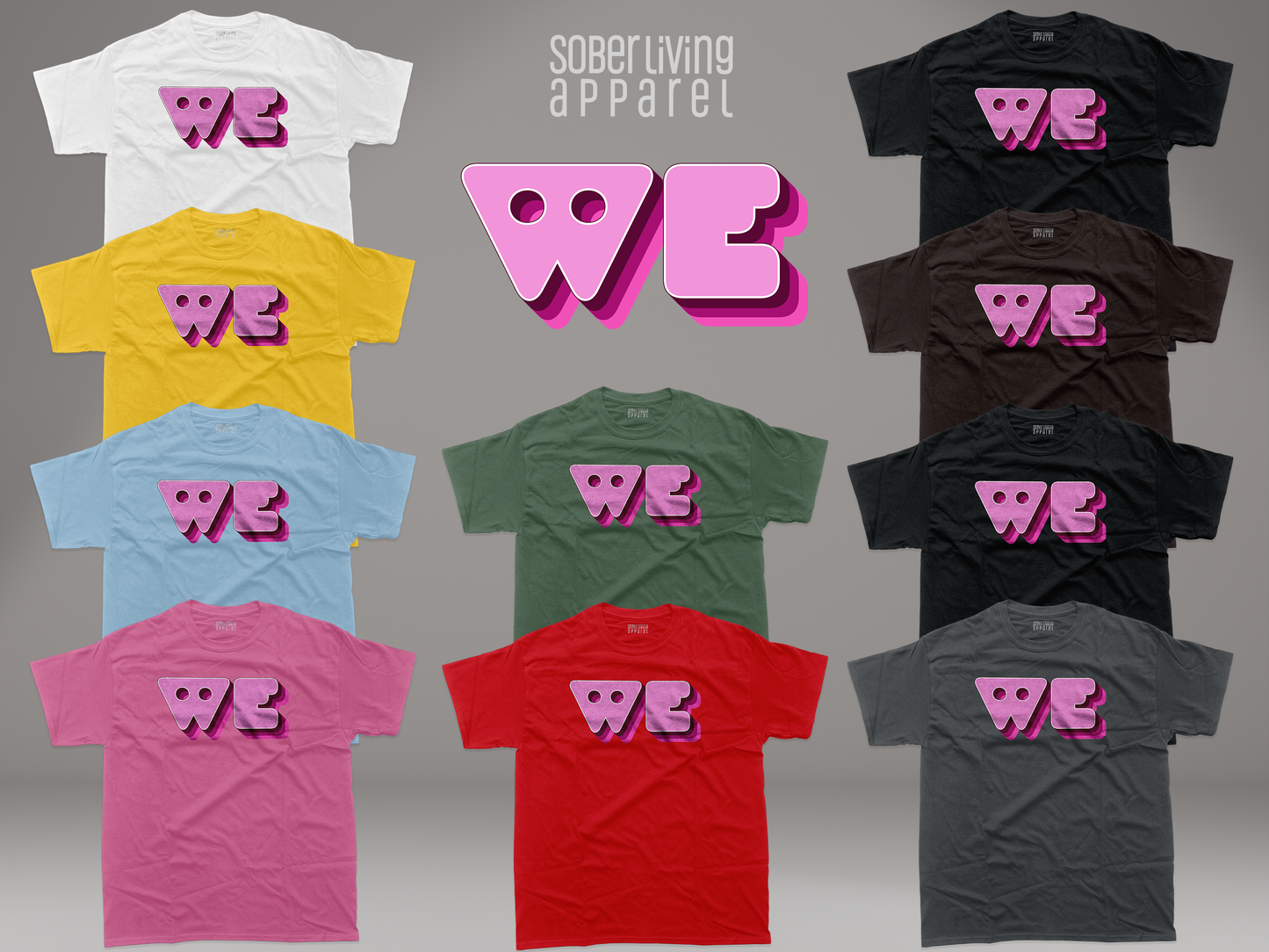 WE (Pinks) Sober Pink Retro Recovery T-Shirt