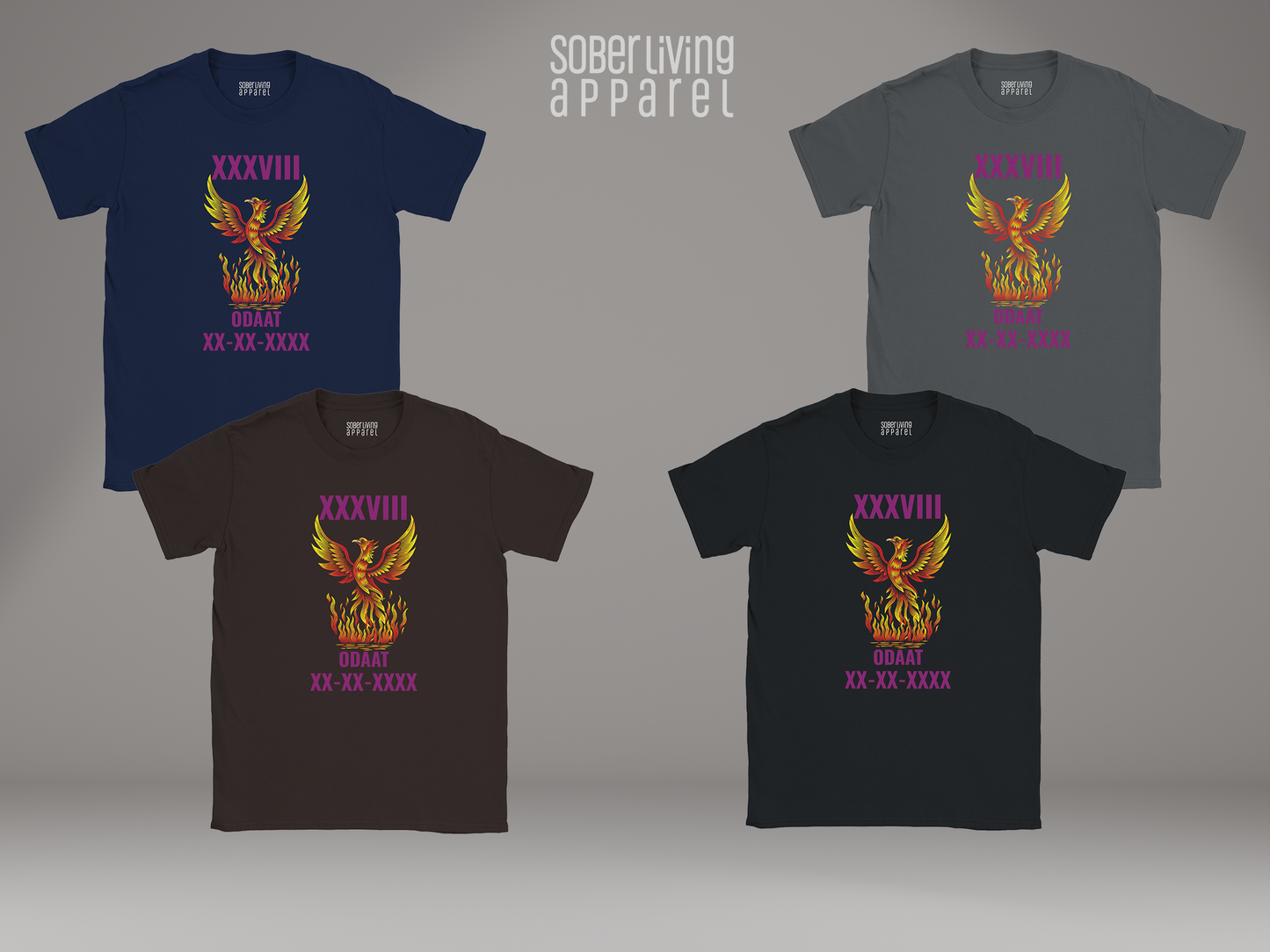 Custom Sobriety Date T-Shirt – Phoenix Recovery Design