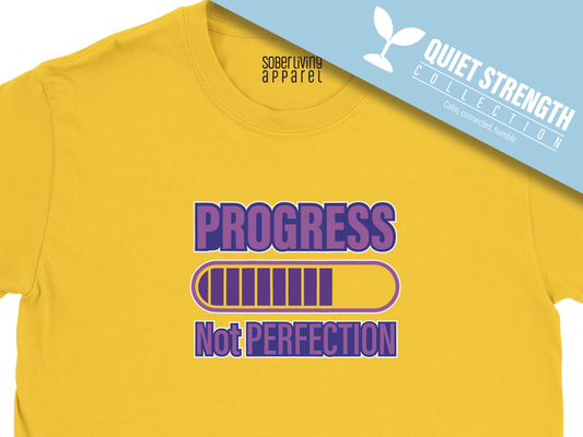 Progress Not Perfection (Purple) Sober T-Shirt