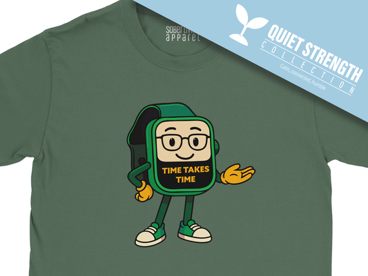 Time Takes Time T-Shirt ( Modern Green) – Smartwatch Sober Design