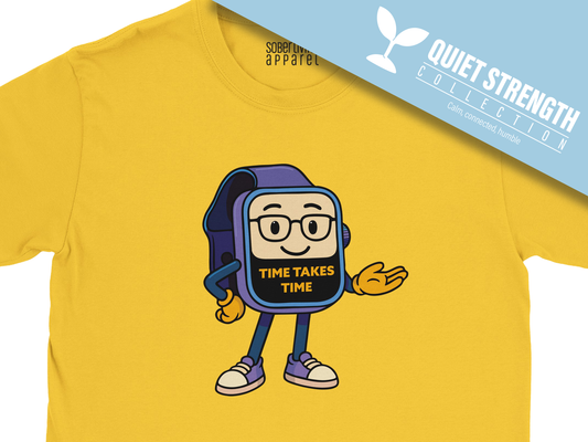 Time Takes Time T-Shirt ( Modern Blue) – Smartwatch Design