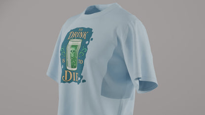 To Drink Is To Die – Sober Living Skull Pint Glass Graphic T-Shirt